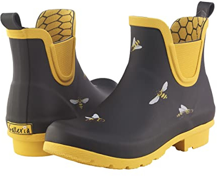 Galleria Enterprises Black Bees Chelsea Rain Boot