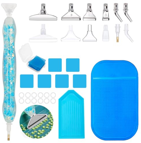 35 Pcs Diamond Art Pens Kits, SENHAI Luminous 5D Diamond Paint Accessories Tools Stainless & Plastic Tips Diamond Paint Pen for DIY Painting Crafts Nail Art