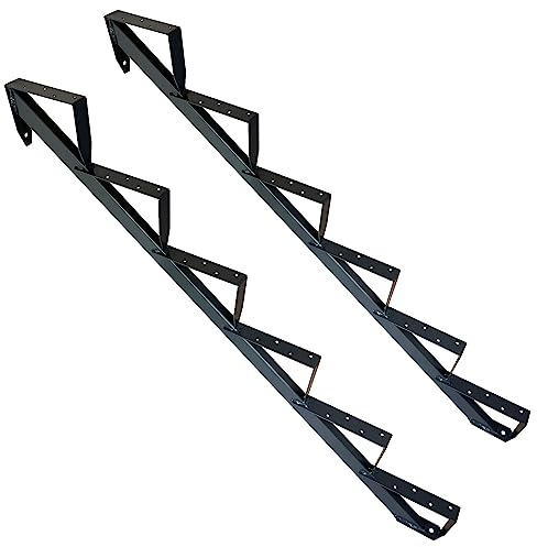 Kaminbau Mierzwa Trappholm Trätrappa trappstång trappram 6 steg höjd 110 cm antracit RAL 7016