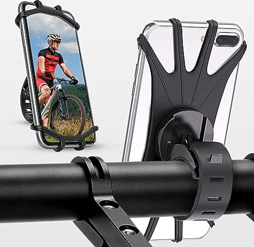 TravelHawk Handyhalterung Fahrrad 360° Drehbar - Universal Handyhalterung Fahrrad Lenker Handyhalter Rennrad MTB Motorrad für iPhone 12/13/14 Samsung S21/S22/S23, 4,7‘’-7 Smartphone