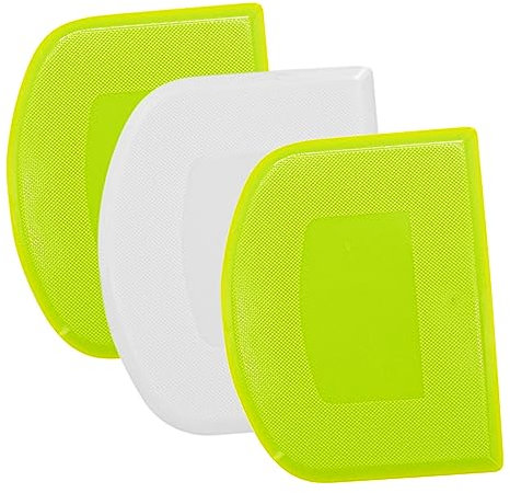 3 raschietti per impasto, in plastica, per pasticceria, pane, impasti, ciotole, strumento per lisciare il pane, per cuocere pane, pizza e torte (verde, bianco)