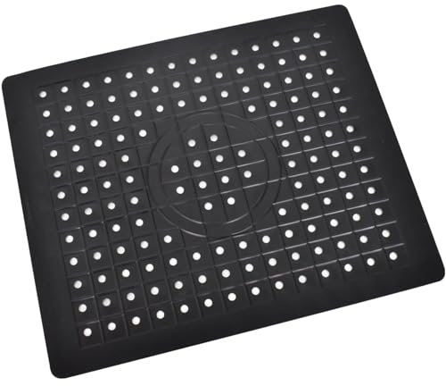 DabbOo Spülbeckenmatte 31,4 * 26,1cm Quadratische Untersetzer Abtropfmatte Silikon Spülbecken Schutzmatte Spülbeckeneinlage Schwarz Non-Slip Drain Mat rutschfeste Schneidbare Schutzmatte(Schwarz)