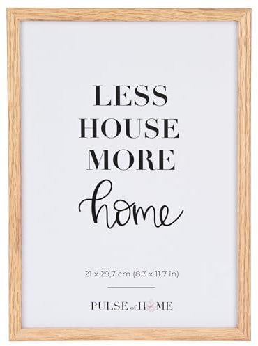 Eiche Bilderrahmen A4 (21 x 29,7 cm) aus europäischer Eiche - Dünner Fotorahmen Bilderrahmen Holz Ideal für Poster & Fotos - Dekoration für Kinderzimmer & Wohnbereich - Perfekt für Fotowand