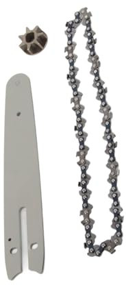 Kit Catena Motosega con Guida 186mm, Barra da 6 Pollici e Pignone in Acciaio, Compatibile con Motoseghe Elettriche Piccole e Seghe a Catena, 230mm Lunghezza Totale