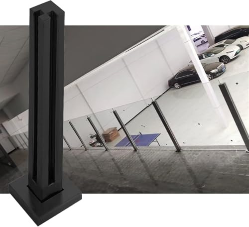 LBAawxe MekUk Glass Floor Clamp Glass Railing Post for 10-12mm Glass Garage/Parking Lot Clear Barrier Fence Railing Systems Home Garden Stairs Balustrade(95cm/37.4)