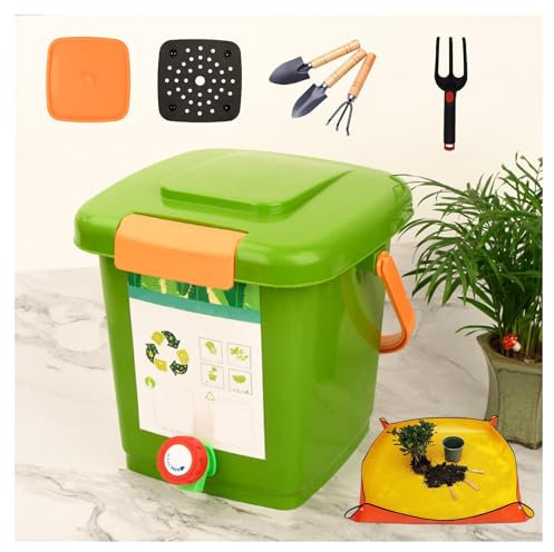 Composteur de cuisine d'intérieur de 2/8/4/5 gallons facile à nettoyer avec couvercle d'étanchéité, composteur élégant pour cuisine, comprend 1 lot (8 L)