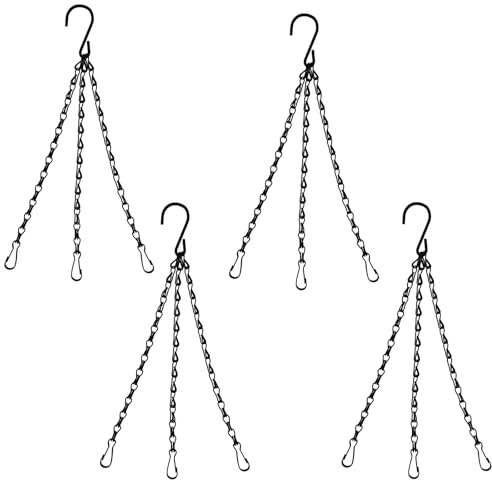 Tiezhangmen 4Pcs Metal Chain Hanger Strong Stable Decorative Hanging Basket Chains for Garden Flower Pots, Planters, Bird Feeders, Lanterns