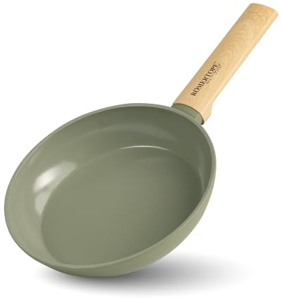 Romertopf 8 Inch Nonstick Frying Pan Skillet, Non Stick Ceramic Fry Pan Egg Pan Omelet Pans, Stone Cookware Chef's Pans, PFOA Free,Induction Compatible