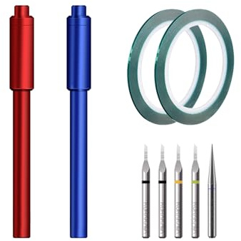 HARDWIN Pro Scribing Tool Kit for Gunpla – 9-Piece Tungsten Carbide Blade Set with 0.15/0.3/0.5mm Chisels, Scribing Tape & Ergonomic Handle – Perfect for HG/MG/RG Models