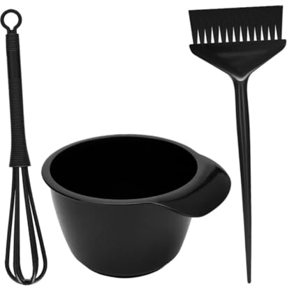 SHERCHPRY Haarfärbepinsel Und Färbeschale Satz Schwarz Mit Rührstab Langlebiges Haarfärbewerkzeug Für Selbstgemacht Haarfärbung Zuhause Und Salon