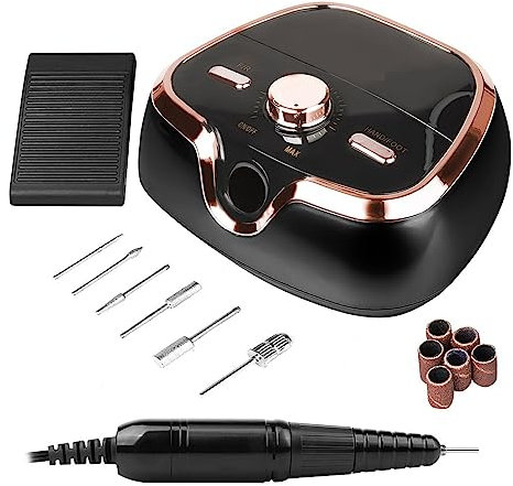 ZKLGS Fresa per Unghie, Macchina for Manicure con Trapano Elettrico for Unghie, Fresa Professionale for Strumento for Nail Art, lucidatore for Gel for Unghie 35000 RPM(Noir)