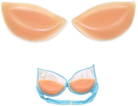 1Pair Chicken Fillet Bra Inserts Chicken Fillets Bra Inserts Silicone Breast Enhancers Silicone Bra Inserts Bra Inserts Push Up Bra Fillers Fit Most Cup Sizes for Bikini Swimsuit Daily(Skin Colour)