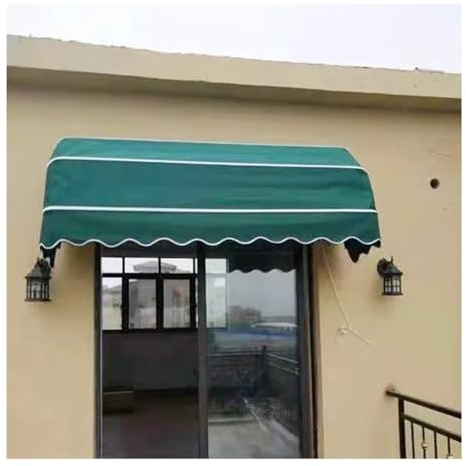 Einziehbare französische gebogene Markise für Türen/Fenster, faltbares Polyester mit verzinkter Aluminiumhalterung, grün, 145 x 80 x 80 cm, wetterbeständige Lösung für den Außenbereich