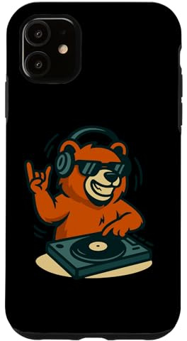 Tourne-Disque Amusant avec Ours DJ pour Amateur de Musique Coque pour iPhone 11