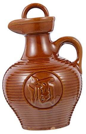 Alipis Keramik Weinkrug Tragbarer Weintopf mit Reliefverzierung Glatter Oberfläche Langlebig und Sicher für Zuhause Stilvolles Vintage Design als Weinbehälter und Trinkflasche