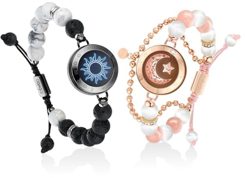 Pulsera TOTWOO Touch para Pareja, Regalos de San Valentín para Él Ella, Pulseras con Vibración y Luz, Regalos para Relaciones a Larga Distancia para LDR, Emparejamiento Bluetooth Uno a Uno a través de