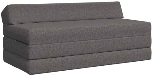 LoogCape Fällbar soffa, säng, ljusgrå, 120 x 60 x 49 cm, tyg med sovfunktion, 2-sitsig soffa för vardagsrum, gästrum, kontor, utrymmesbesparande, bekväm stoppning, lätt att rengöra
