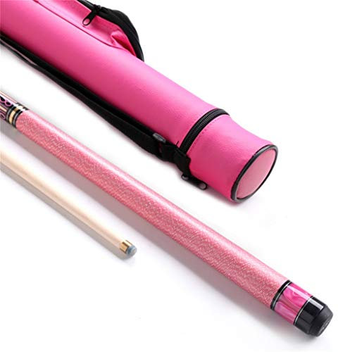 Lcrod Rosa Pool Queues Mit Tragbarer Koffer, Holz Gerade Stange Dauerhaft Billard Sportwaren (Farbe : A, Größe : 11.5mm)
