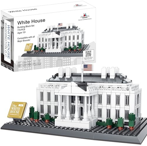 Apostrophe Games White House Baustein Gesetzt - 770 Stück | Perfekt für Architekturliebhaber, Geschichtsinteressierte und Bauherren, die detaillierte Wahrzeichen-Modelle mögen.