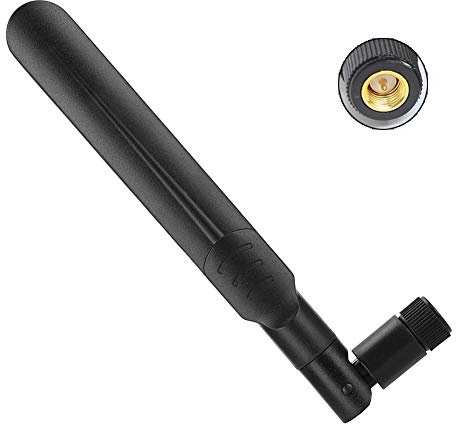 WLAN Router Antenne, Dualband Hohe Verstärkung RP SMA Rundstrahlantenne Signalverstärker für Zuhause Büro, ABS Schwarz 1 Pack 2,4 GHz 5,8 GHz 7 dBi