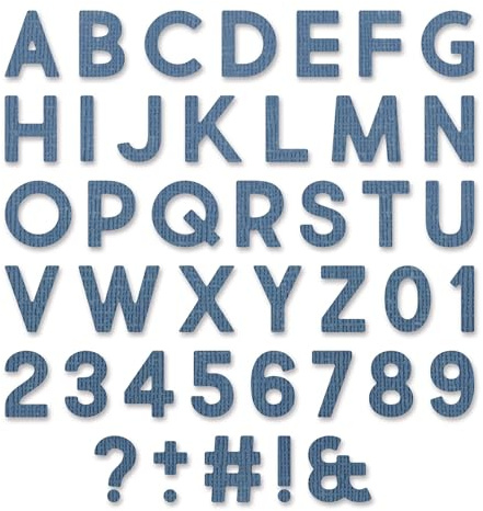 Sizzix Thinlits Stanzschablone 665205 Alphanumerisch Bold von Tim Holtz 80er Pack