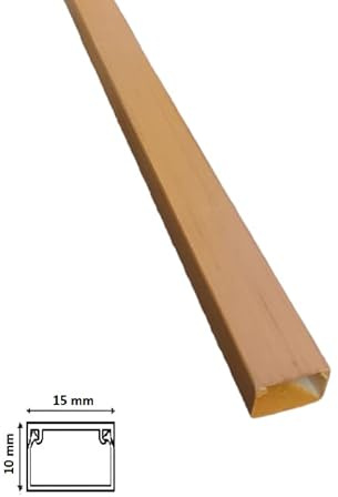 4PZ Canalina 15x10 mm 2 metri Legno Noce per cavi elettrica in plastica passacavi coprifili a parete con copertura