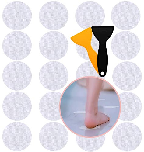 CCLKHY 20 Pezzi Adesivi per Vasca da Bagno Antiscivolo, Adesivi Antiscivolo Circolari, Adesivi Antiscivolo per Doccia, Adatto per Superfici Lisce Come Vasche da Bagno, Scale, Bagni con Doccia.