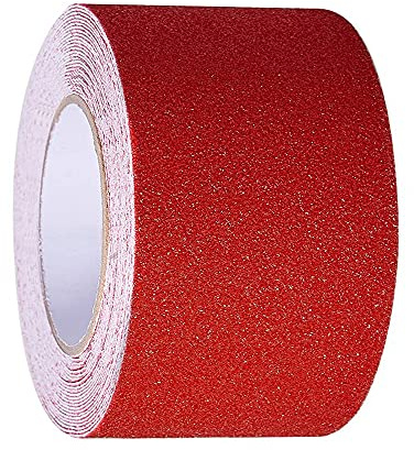 Gebildet Antirutsch Klebeband, Antislip Selbstklebend Band, Grip Tape Sicherheitsband fur Treppen/Schritte (10m × 10cm,Rot)