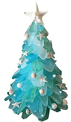 Weihnachtsdekoration Neuheit Weihnachtsbaum Seestern Blau Farbsystem Prinzessin Ornament Party Requisiten – Kleine Meer Themed Xmas Desktop Decor Geschenk für Mädchen
