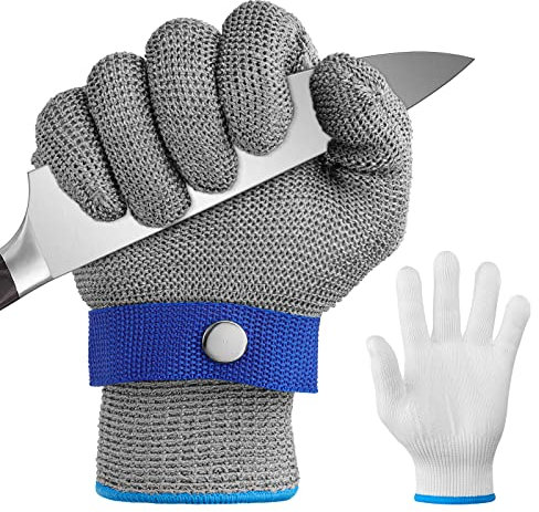 Guanti antitaglio Level 5, protezione antitaglio, da cucina, da macellaio, da cucina, da intaglio per legno (S)