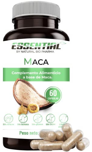 Maca Andina en Cápsulas. Potente Suplemento, 4.000mg Concentrado (4:1) Energía, Resistencia, Memoria, Líbido, Inmunidad y Equilibrio Hormonal - 60 Caps Fabricado en España.