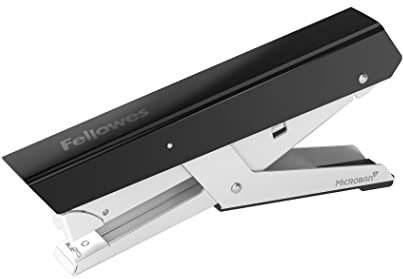 Fellowes Pinza per cucitrice senza inceppamento, capacità 40 fogli – cucitrice manuale antibatterica LX890 – utilizza punti da 24/6 mm, 26/6 mm e 24/8 mm – nero