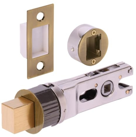 HANDLEZONE® 76mm Bullet Bolt, Round Designer Mortice Deadbolt, Catch for Internal Timber Doors - Antique Bronze - 57mm Backset