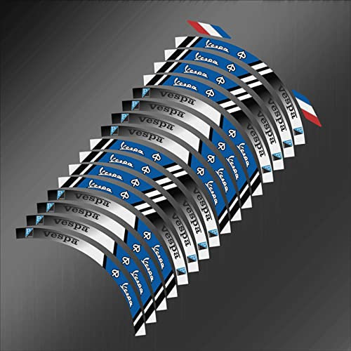 Felgenband Motorrad 12 Zoll Radnaben Aufkleber Logo Felge Reflektierender Aufkleber Für Piaggio VESPA GTS 300 SPRINT 150 Scooter(Color:B)