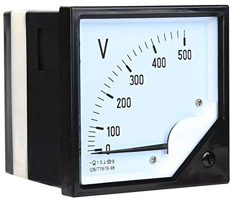 Voltmetro Analogico 230v Wechselstrom, Voltmetro AC 0 500V per Dispositivi di Controllo Elettronici Analogici Misuratore di Tensione a Pannello Quadrato Analogico