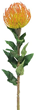 artplants.de Kunstblume Nadelkissen Protea XIFANG, orange-gelb, 75 cm | Künstliche Stielblume