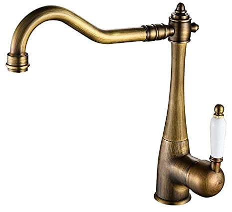 Wasserhähne, Küchenarmatur, rustikal, Küchenarmatur, Wasserhahn, Mischbatterie, Mischbatterie, Spüle mit Wasserhahn, Messinggriffe, 360°/Que Present
