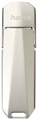 Hama USB Stick, 32GB, USB C 3.1, USB A (Speicherstick, Ultra schnell, 70MB/s, Drehmechanismus, Schlüsselanhänger, Metall) Silber