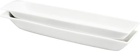 Creativity Home Ceramics Olive Plate Cheeses Plate, Olive Cookies Tray - Large, Chip Resistant, White Porcelain Olive Canoe, Dishwasher Safe, For Snacks, Appetizers 14 Inch