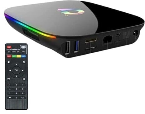 TV Smart Box Android 12.0 Q Plus 8K WiFi Media Player 3D Quad Core 8 Gb Ram 64 Gb Rom con Telecomando