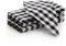 Servilletas Tela Cuadros Vichy - Pack 6 Unidades algodón Resistentes para hostelería 45x45 cm, Color Negro