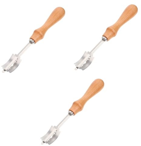 Alipis 3 Juegos Cuchillo Para Contornear Pan Para Cortar Masa De Pan Herramientas Para Pizzas Rebanador De Pizza Masa De Reposteria Desmenuzador De Madera Guarnición Suministros De Cocina