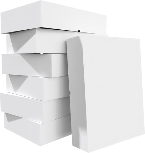 ANSSDO 12 Stück weiße Geschenkpapierboxen mit Deckel, 43,2 x 28,9 x 10,2 cm, für extra große Kleidung (Hemden, Bademäntel, Mäntel, Pullover, Jacken) und Geschenke