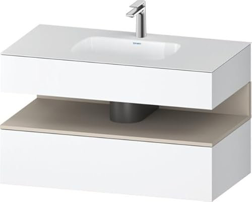Duravit Qatego lavabo encastrado con base de lavabo consola, 1000x550x600mm, nicho Taupe Supermatt, QA4786083, Color: Blanco