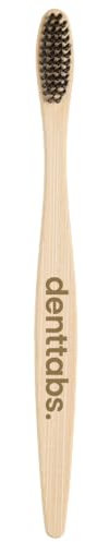 Denttabs Brosse à dents en bambou ultra douce, pour un polissage doux des dents, spécialement conçue pour une utilisation avec nos comprimés à brosser les dents, sans emballage supplémentaire dans un