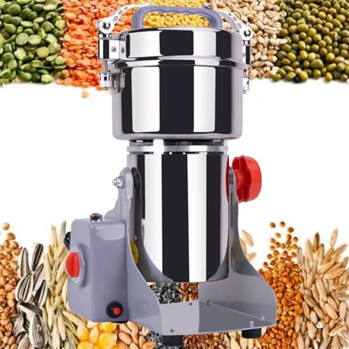 ylpddmm Moulin à Grains électrique 1000g 2000g 2500g 4500g，Grinder en Acier Inoxydable et Moteur, pour Broyage Rapide Contre Les Surcharges Moulin à Herbes, épices, Noix, Céréales,2500g
