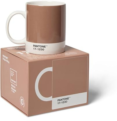 Copenhagen Design Pantone - Taza de porcelana (375 ml, incluye caja de regalo), color del año 2025: Mocha Mousse 17-1230