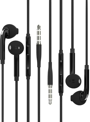 Cuffie con cavo jack da 3,5 mm (2 confezioni)Cablato per telefono auricolare con microfono audio musica cuffie compatibili con Samsung Intraurali Earbuds Earphones MP3 Tablet Android PC PS4 auto