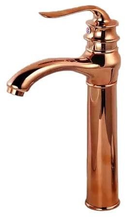 XSDSM Retro Badarmatur Waschbecken Waschtischarmatur Mischbatterie Waschbecken Einhebelmischer Heiß und Kalt für Aufsatzbecken,Roségold