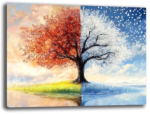 Printerland Quadro Moderno Camera da letto ALBERO della VITA Quadri moderni soggiorno da Parete XXL grande Stampa su tela Canvas Decorazione Murale muro Arredo Salone (3, 50x70 cm, Canvas intelaiato)
